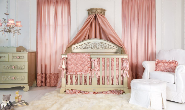rose gold baby crib